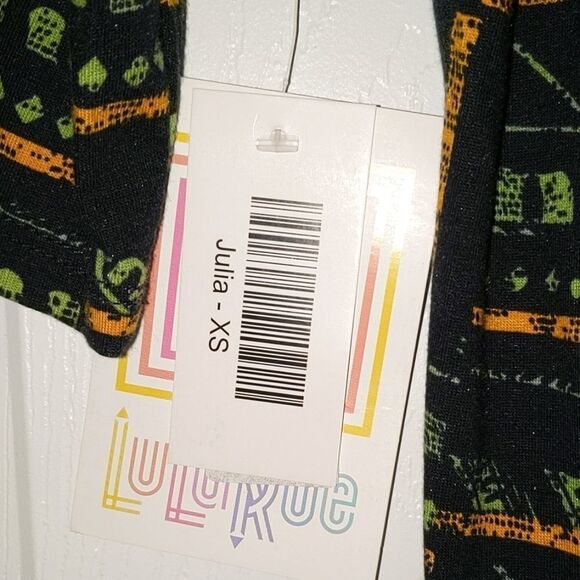 LulaRoe Julia black printed Dress Sz XS NWT - Picture 5 of 6